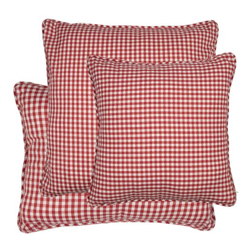 coussin coton rouge carreau 55x55cm*