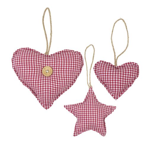 hanging decoration cotton heart dark red 10cm*