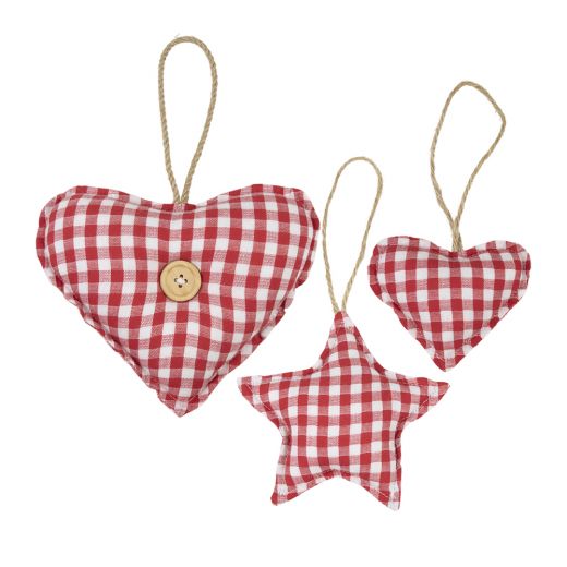 hanging decoration cotton heart red 10cm*