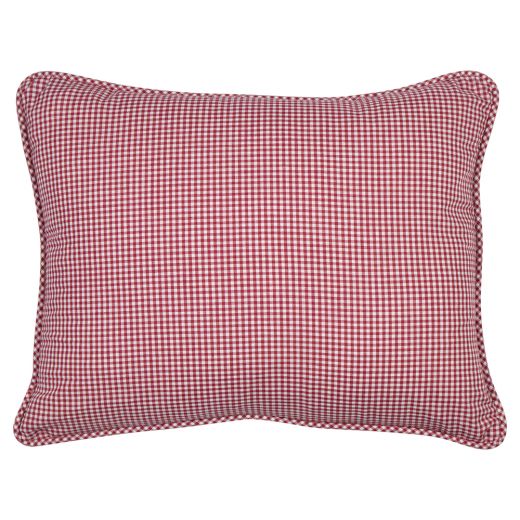 coussin coton rouge foncé carreau 45x35cm*