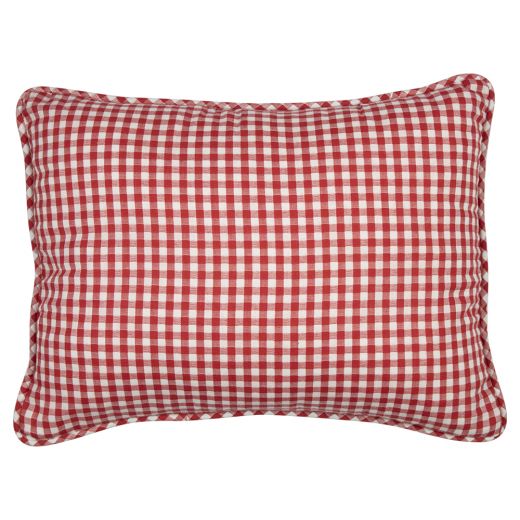 kussen katoen rood ruit 45x35cm