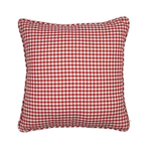 coussin coton rouge carreau 45x45cm*