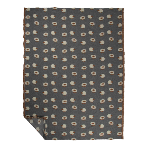 Plaid Sheeps wool grey 170x200cm