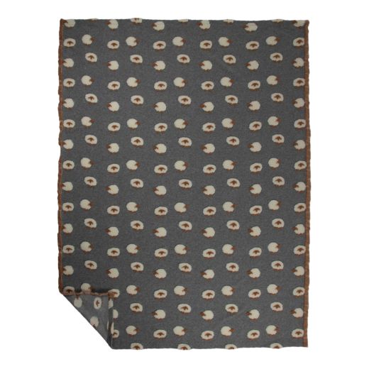 Plaid Sheeps wool grey 170x200cm