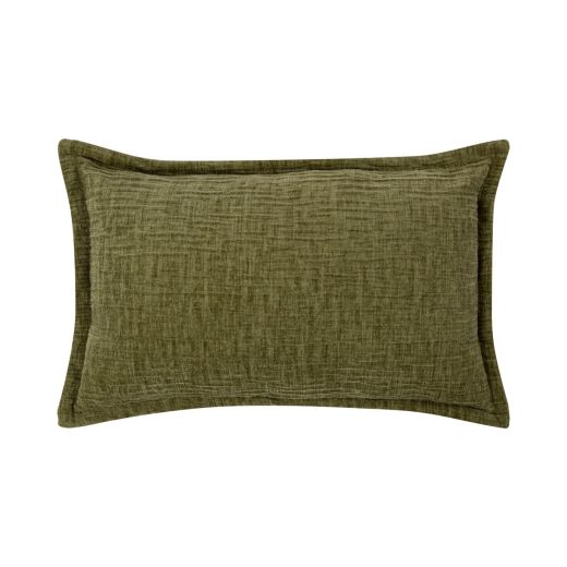 Cushion Crinkled velvet green 30x50cm