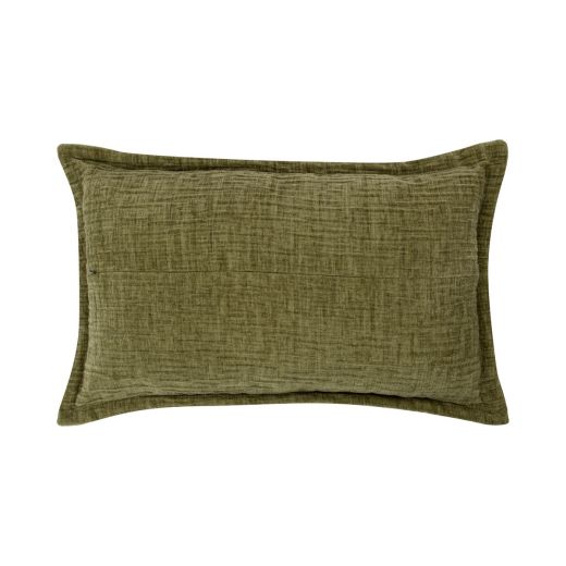 Cushion Crinkled velvet green 30x50cm