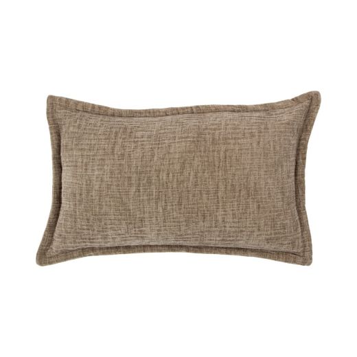 Cushion Crinkled velvet taupe 30x50cm