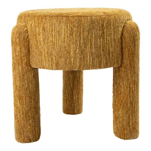 Stool velvet yellow 42x42x32cm