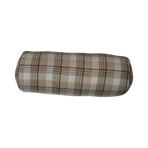 bolster cushion checks beige 20x50cm