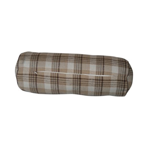 bolster cushion checks beige 20x50cm
