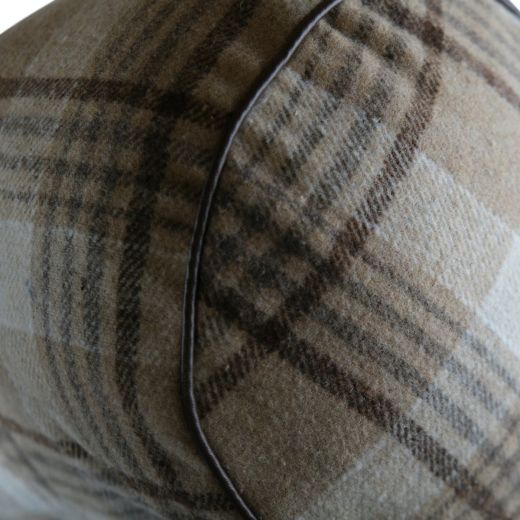 bolster cushion checks beige 20x50cm