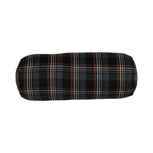 bolster cushion checks grey 20x50cm
