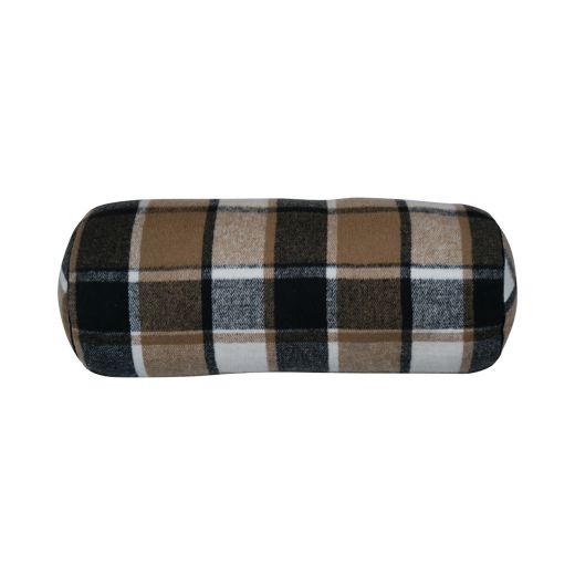 bolster cushion checks black 20x50cm