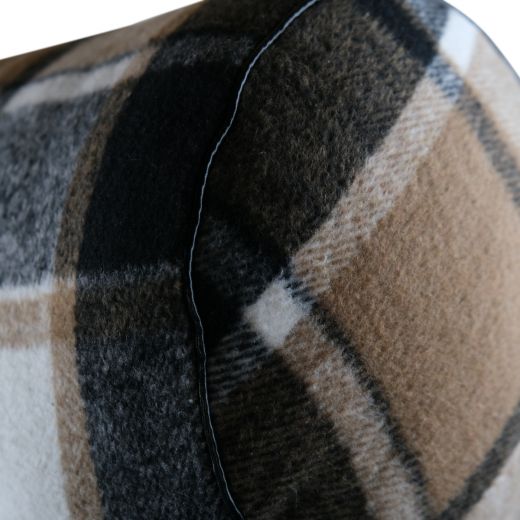 bolster cushion checks black 20x50cm