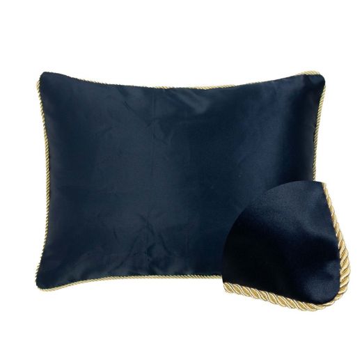 cushion satin navy 35x45cm
