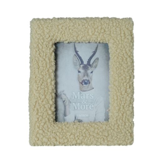 cadre photo peluche rectangle beige 20x25cm