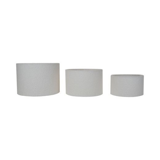 abat-jour cylindre lot de 3 teddy blanc (25,30,35cm)