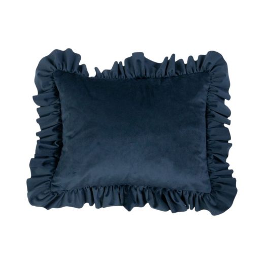 cushion velvet wrinkle navy 35x45cm