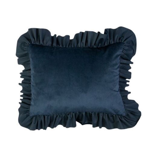 cushion velvet wrinkle navy 35x45cm