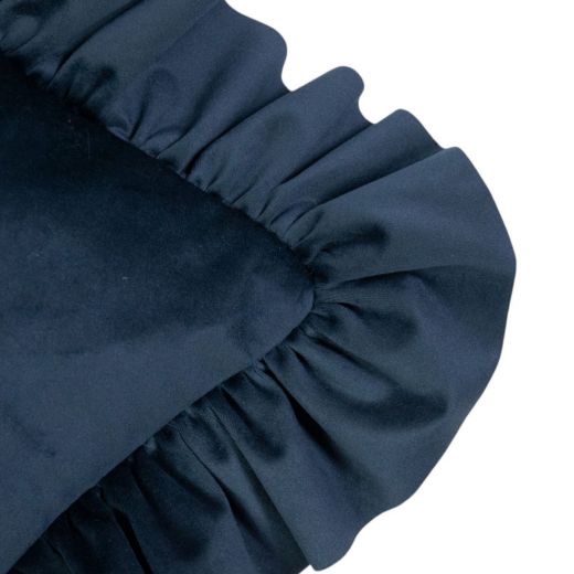 cushion velvet wrinkle navy 35x45cm