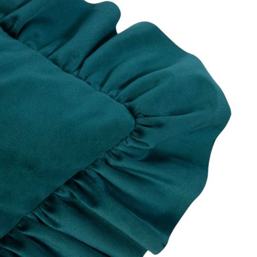 cushion velvet wrinkle petrol 35x45cm