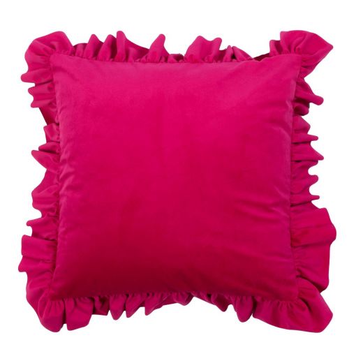 cushion velvet wrinkle fushia 45x45cm