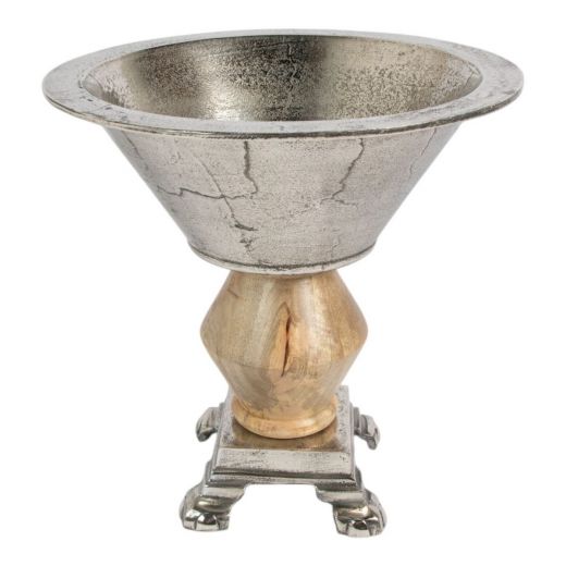 Winecooler silver wood h38,5 d38