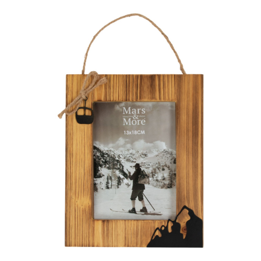 Photo Frame wood ski vertical 10x15 25x20x1,5cm