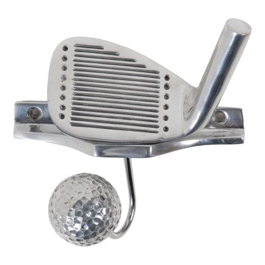Coat Rack 1 hook golf club ball silver 13x7,5x12cm