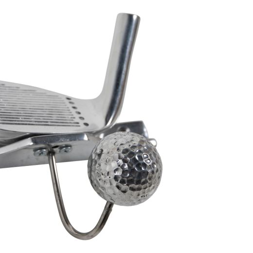 Coat Rack 3 hook golf club ball silver 39x7,5x12cm