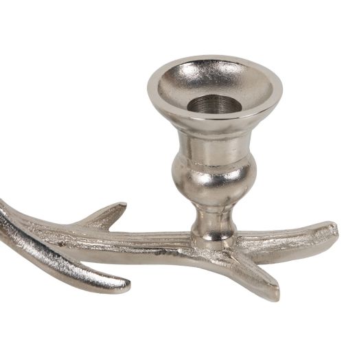 Candle Stick holder antler 4 silver 28x26x20cm