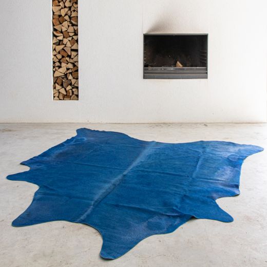 tapis vache couleur bleu 250cm*