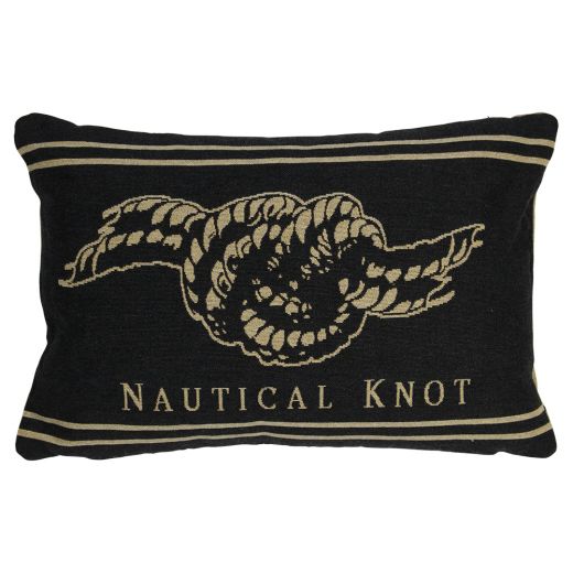 gobelin coussin anthracite nautical knot 30x45cm*