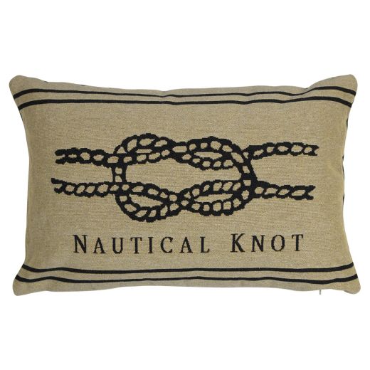 gobelin coussin anthracite nœud plat 30x45cm*