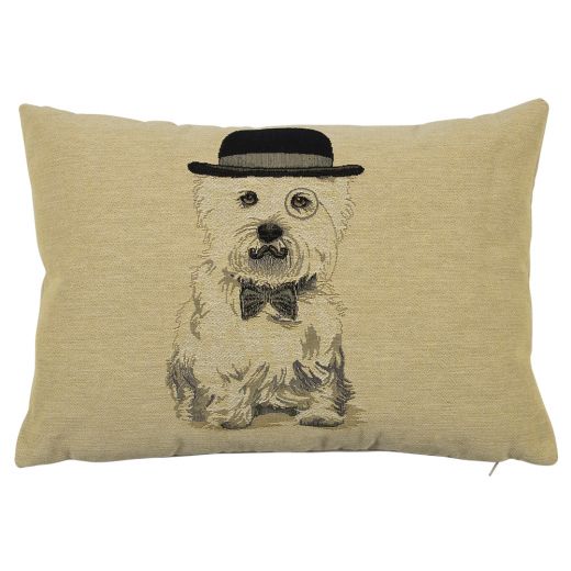 gobelin coussin sherlock westie 30x45cm