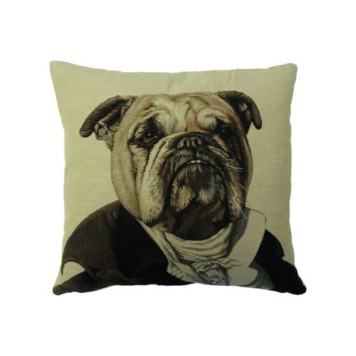 coussin gobelin aristo comte bouledogue anglais 45x45cm