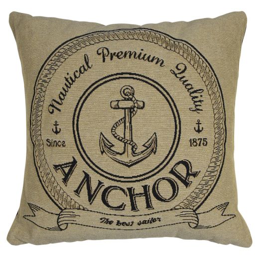 gobelin coussin anthracite anchor 45x45cm*