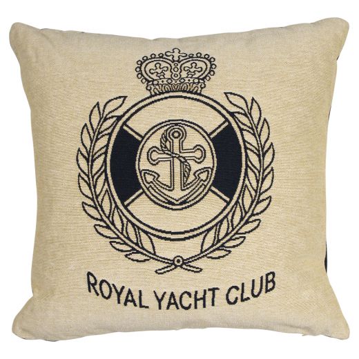 gobelin coussin marine blue royal yacht club 45x45cm*