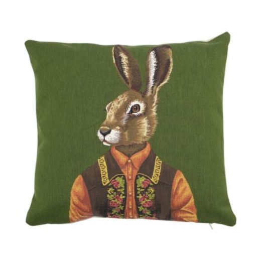 gobelin cushion hare green alpine waistcoat 45x45cm