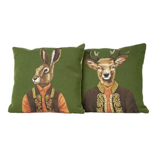 gobelin cushion hare green alpine waistcoat 45x45cm