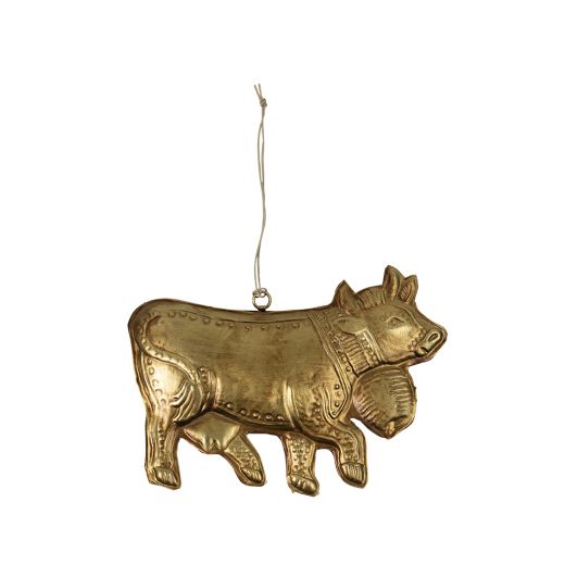 hanging decoration iron cow gold 17cm