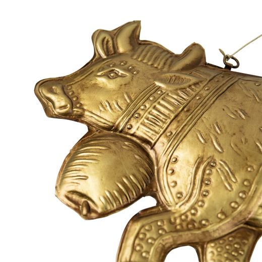 hanging decoration iron cow gold 27cm