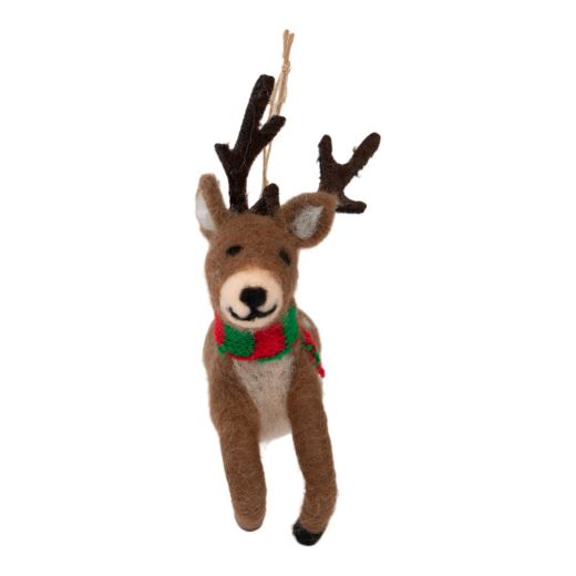 Hangende Decoratie kerst hert 13x4x13cm