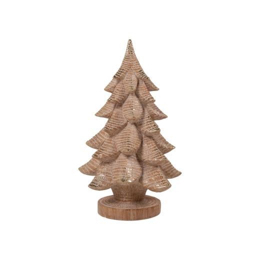 Decoratie Kerstboom bruin goud 14,3x14,3x28cm