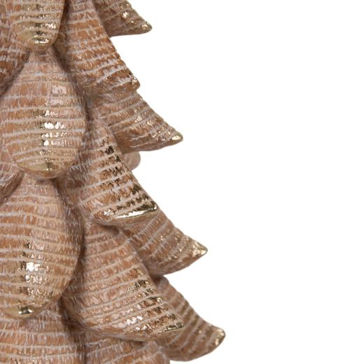 Decoratie Kerstboom bruin goud 14,3x14,3x28cm