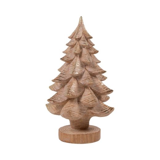 Decoratie Kerstboom bruin goud 19,5x19,5x35,3cm