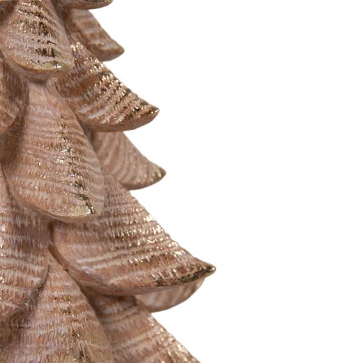 Decoratie Kerstboom bruin goud 19,5x19,5x35,3cm