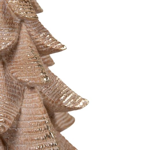 Decoratie Kerstboom bruin goud 21,5x21,5x42cm