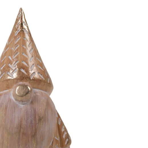 Decoratie Gnoom bruin goud 9,2x7,5x16cm