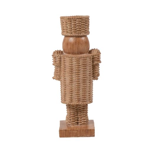 Decoratie Notenkraker drummer bruin 10x9x23,5cm